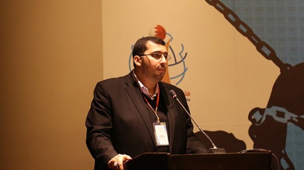 Baqer Darwish speaking during a previous BFHR event